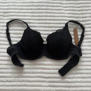 Skims Black Lace Lightly Lined Full Coverage Bra